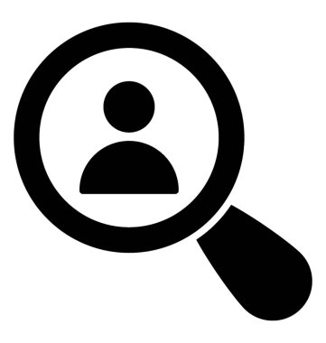 Dolgulu tasarımda arama çalışanı simgesi