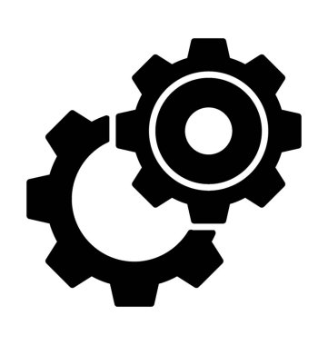 Cogwheel, katı tasarımda ayar simgesi.