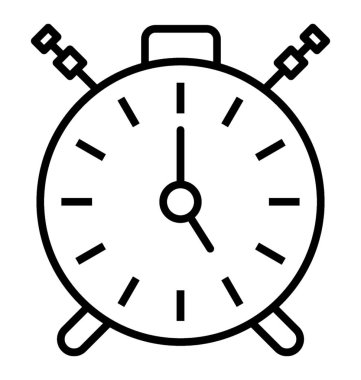 Beyaz arka planda yalıtılmış çalar saat simgesi