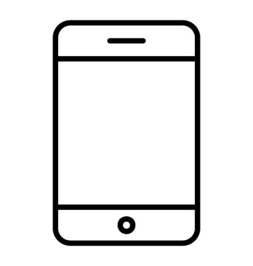 Beyaz arka planda yalıtılmış akıllı telefon simgesi