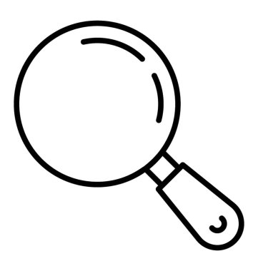 Çizgi tasarımında büyüteç simgesi.