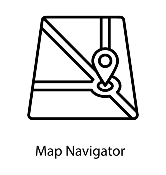 Kartennavigation Liniensymbol — Stockvektor