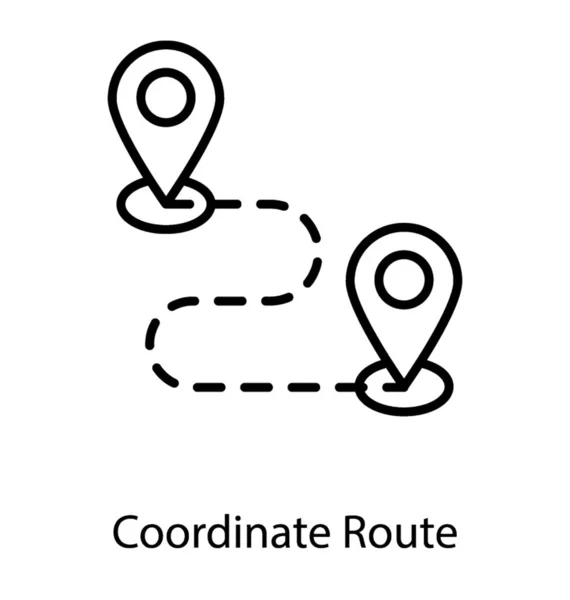 Coordinate route in line icon