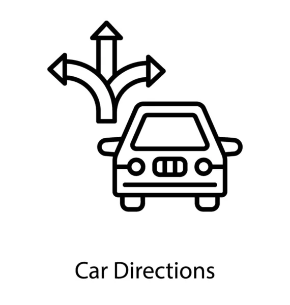 Direção Carro Ícone Linha —  Vetores de Stock