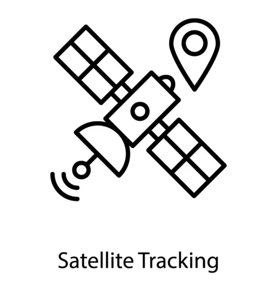 Satellit Spårnings Ikon Isolerad Vit Bakgrund — Stock vektor