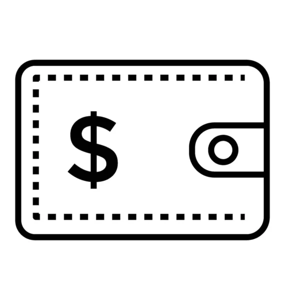 Ikon För Plånbok Isolerad Vit Bakgrund — Stock vektor