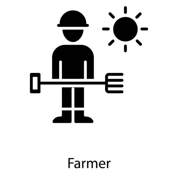 Diseño Profesional Lleno Vector Agricultor — Archivo Imágenes Vectoriales