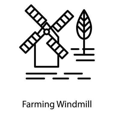 Glyph tasarımında tarım yel değirmeni vektörü  