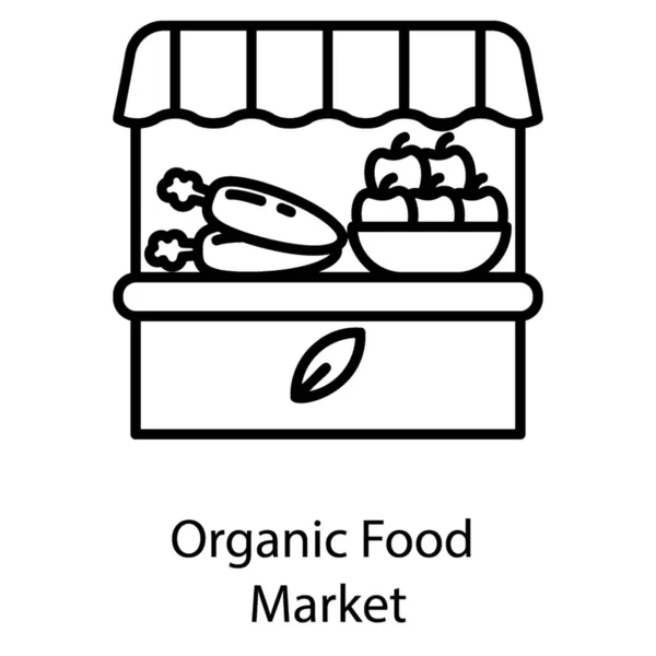 Diseño Del Icono Carrito Comestibles Orgánicos — Vector de stock