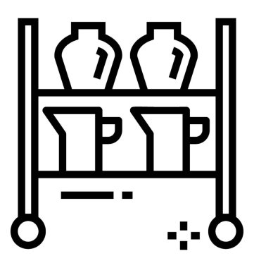 Düzenlenmiş tencere, kaplar vitrin hattı simgesi
