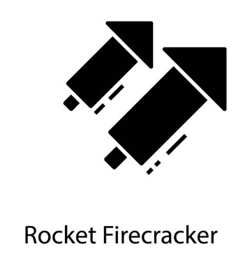 Parti patlayıcı, roket havai fişek glyph simgesi 
