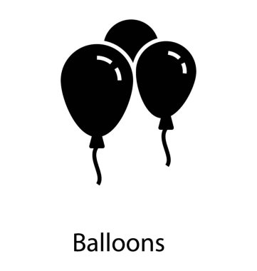 Balonlar glyph simgesi vektör