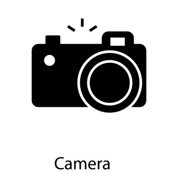 Kamera glyph simgesi vektörü 