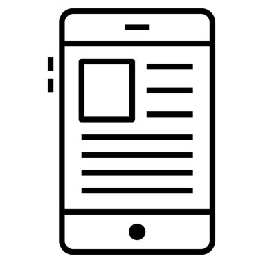 Satır tasarımında ebook simgesi.