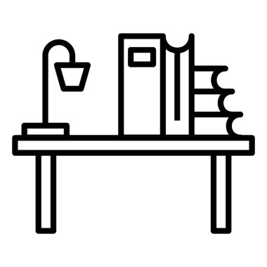 Çalışma tablosu simgesi, çizgi vektör tasarımı.