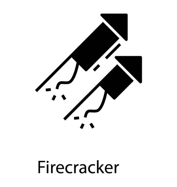 Party Explosiv Raket Smällare Glyph Icon — Stock vektor