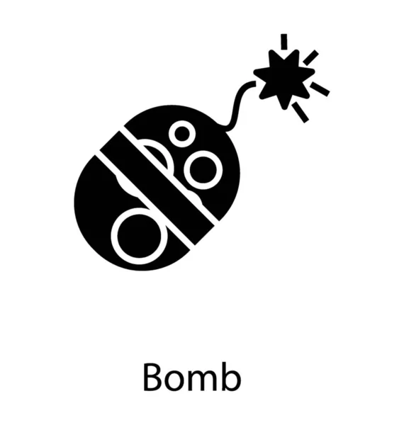 Esplosivo Icona Del Glifo Bomba — Vettoriale Stock