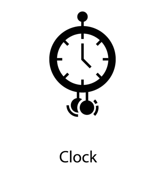 Uhr Solides Vektorsymbol — Stockvektor