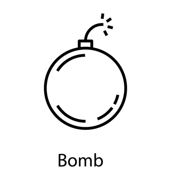 Explosive Bomb Line Icon — Stock Vector