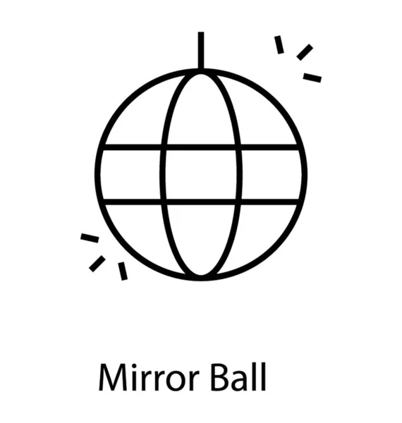 Vecteur Icône Ligne Boule Miroir — Image vectorielle