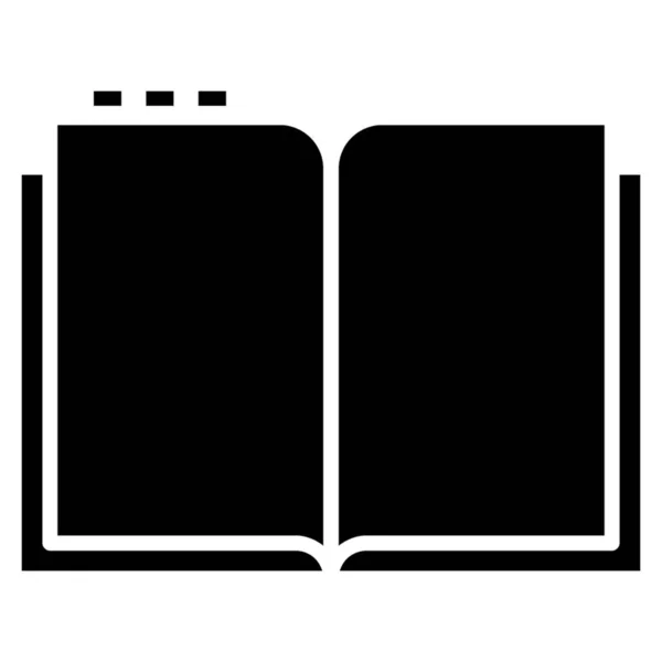 Icono Libro Diseño Glifo — Vector de stock