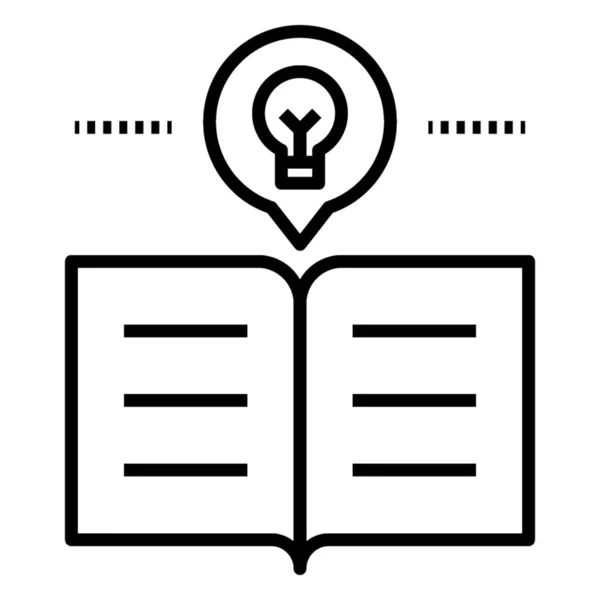 Book Bulb Creative Idea Icon — Stock Vector