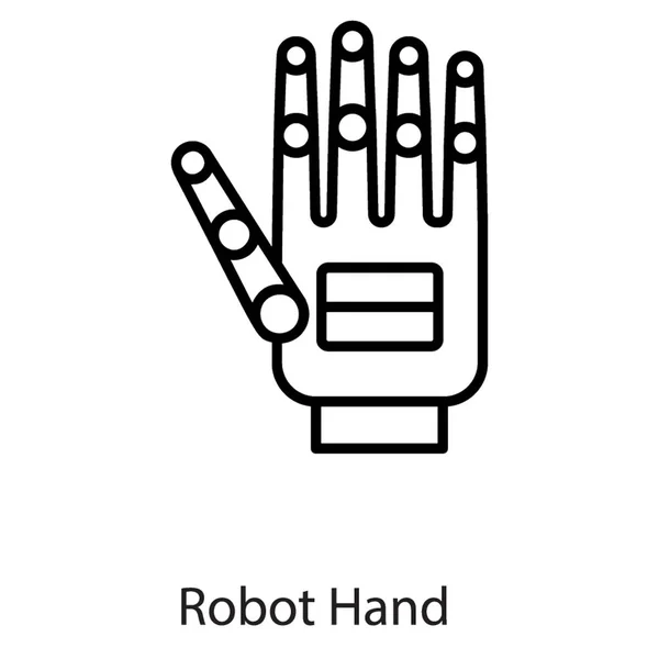 Artificial Intelligence Robot Hand Line Icon — Stock Vector