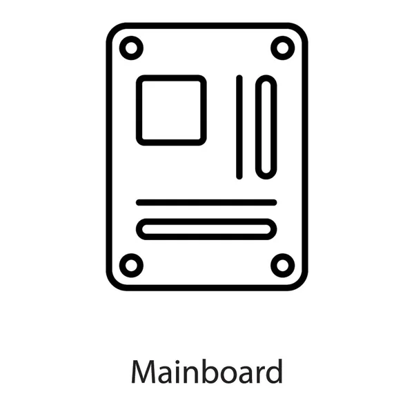 Computer Hardware Mainboard Icon Line Design — Stock Vector