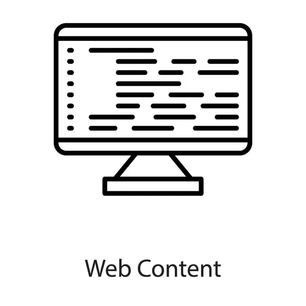 Icona Dei Contenuti Web Isolata Sfondo Bianco — Vettoriale Stock