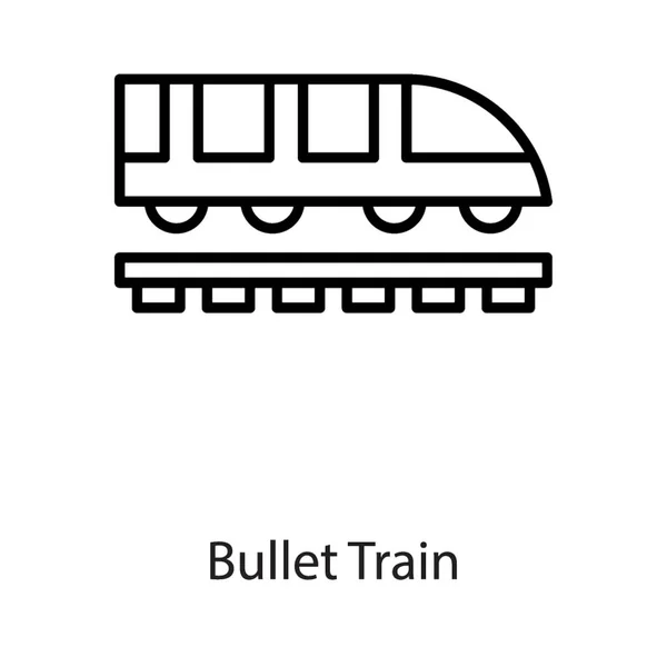 Transport Teknik Bullet Tåg Linje Ikon — Stock vektor