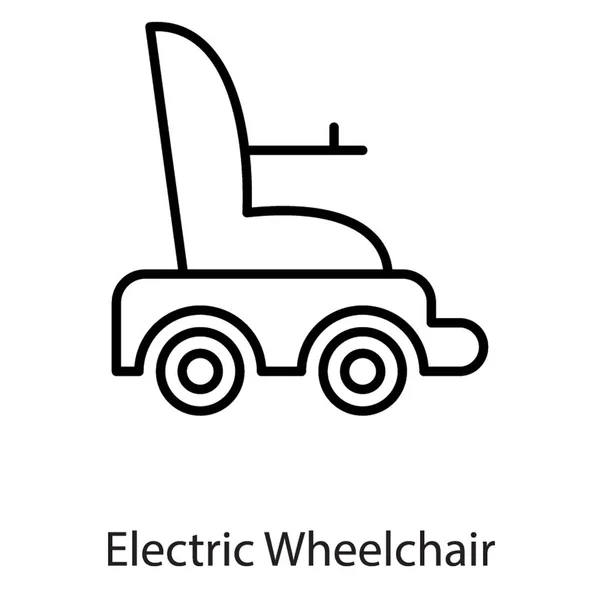 Zakázat Elektrický Invalidní Vozík Izolovaný Bílém Pozadí — Stockový vektor