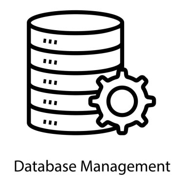 Satır tasarımında veritabanı yönetimi simgesi 
