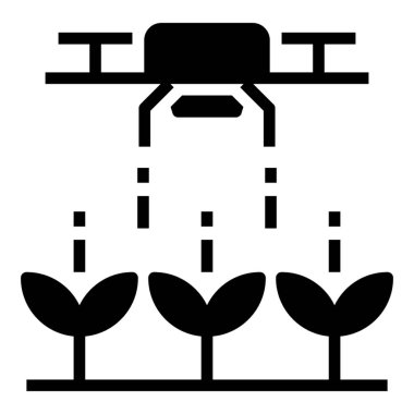 Saksı bitkisinin glyph tasarım simgesi. 
