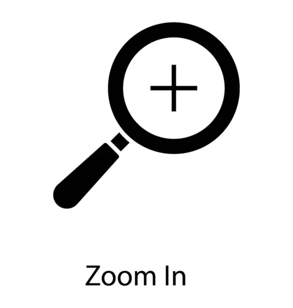 Más Signo Dentro Lupa Zoom Icono — Vector de stock