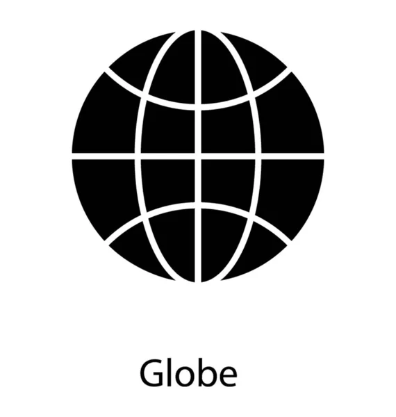 Icône Globe Dans Design Glyphe — Image vectorielle