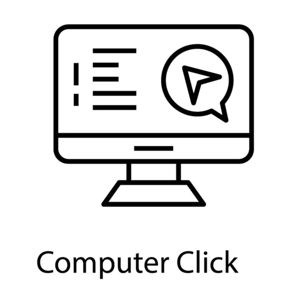 Pictogram Van Computer Cursor Lijn Ontwerp — Stockvector