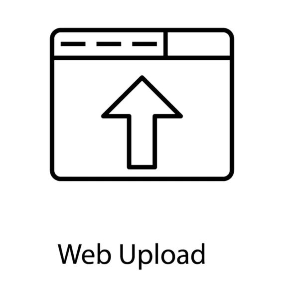 Web Upload Icon Line Design — Stock Vector