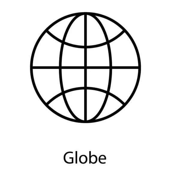 Icône Globe Dans Conception Ligne — Image vectorielle