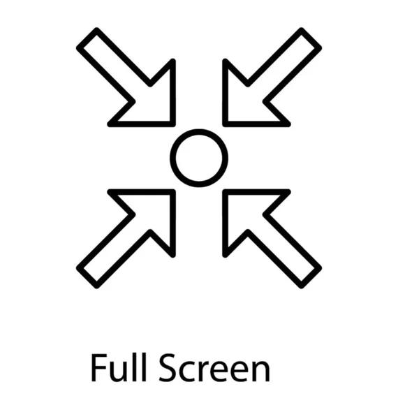 Symbol Der Bildschirmverlängerung Liniendesign — Stockvektor