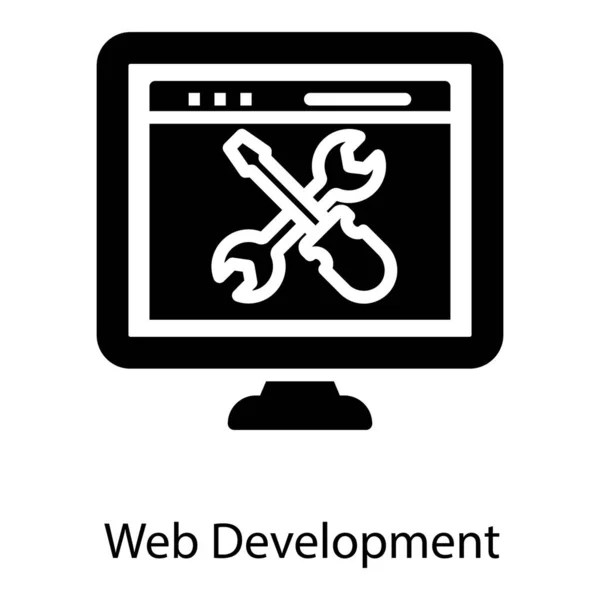 Design Preenchido Ícone Configuração Web — Vetor de Stock
