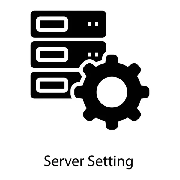 Icône Configuration Serveur Données Dans Conception Remplie — Image vectorielle