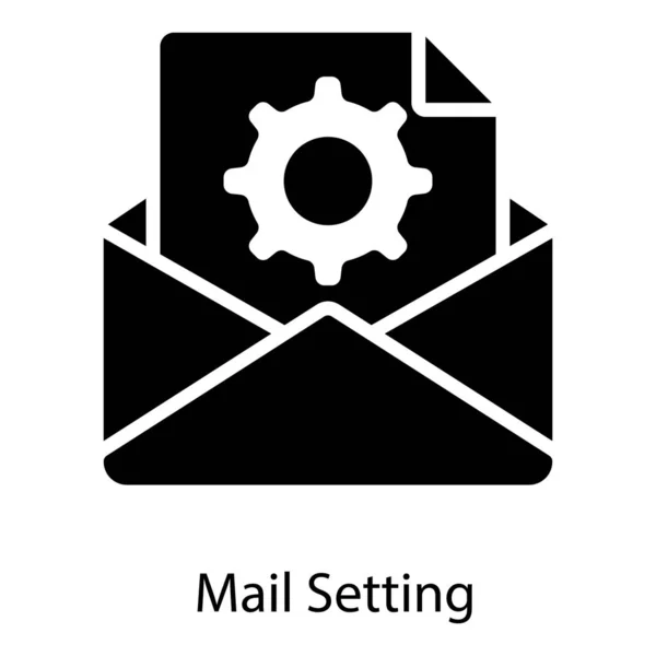 Configuração Mail Design Sólido — Vetor de Stock
