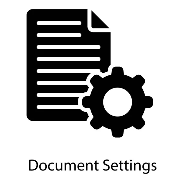 Icône Réglage Document Dans Conception Glyphe — Image vectorielle