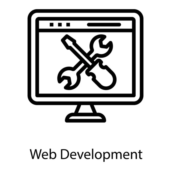 Design Linha Ícone Configuração Web — Vetor de Stock