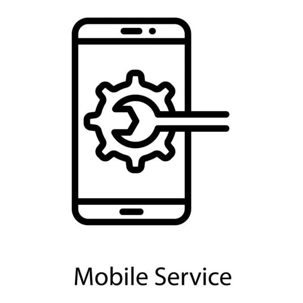 Mobile Service Icon Line Design — Stock Vector