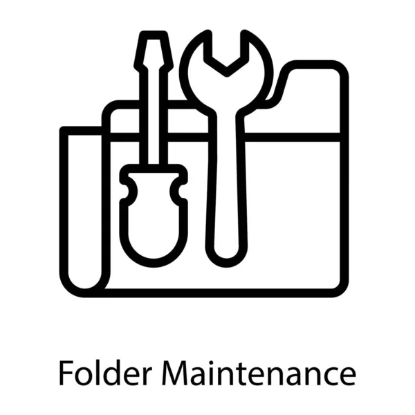 Folder Repairing Icon Line Design — Stock Vector