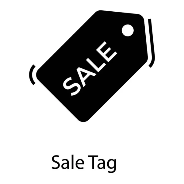 Discount Label Sales Tag Glyph Icon — Stock Vector