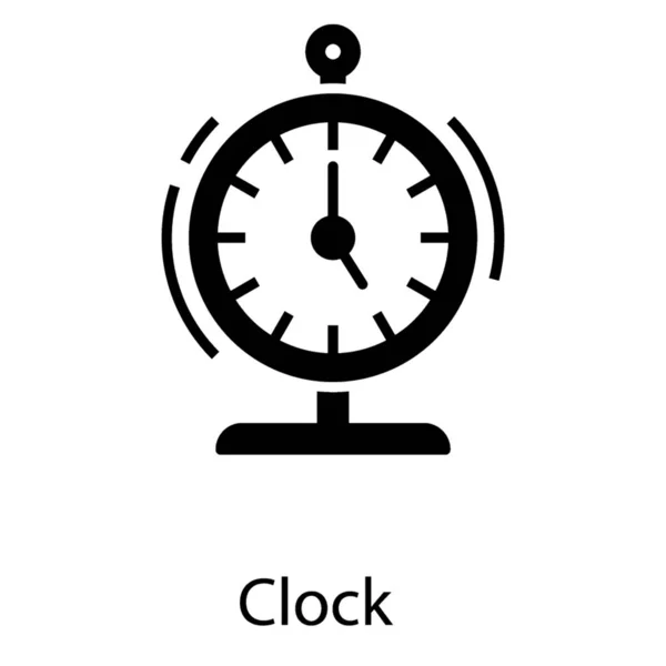 Ikona Zegara Projektowaniu Glifów — Wektor stockowy