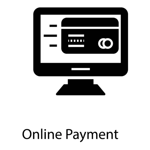Digitale Betaling Online Betaling Glyph Pictogram — Stockvector