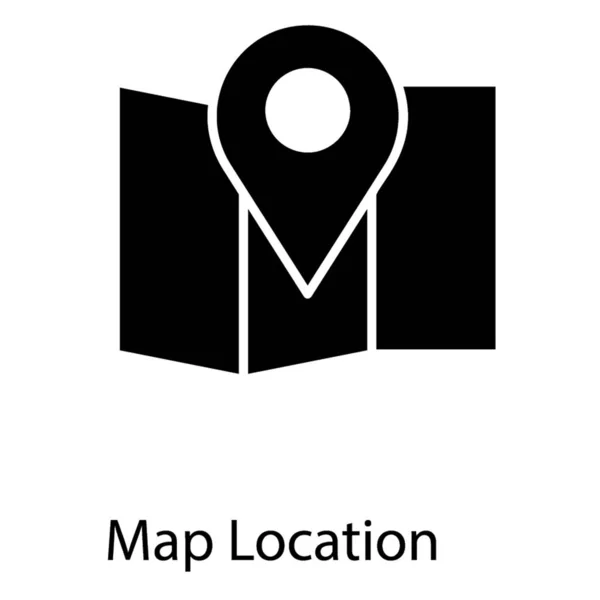 Mapeamento Localização Mapa Ícone Glifo — Vetor de Stock